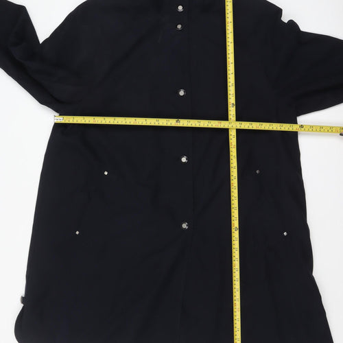 Elvi Women’s Black Size 14 Mid-Length Button Overcoat
