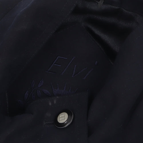 Elvi Women’s Black Size 14 Mid-Length Button Overcoat