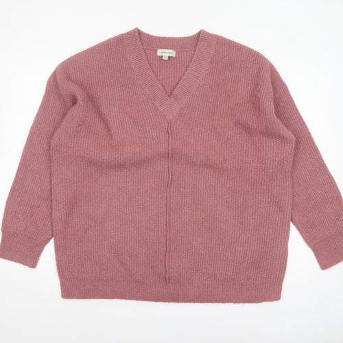 JD Williams Women’s Pink V-Neck Chunky Knit Jumper Size 16
