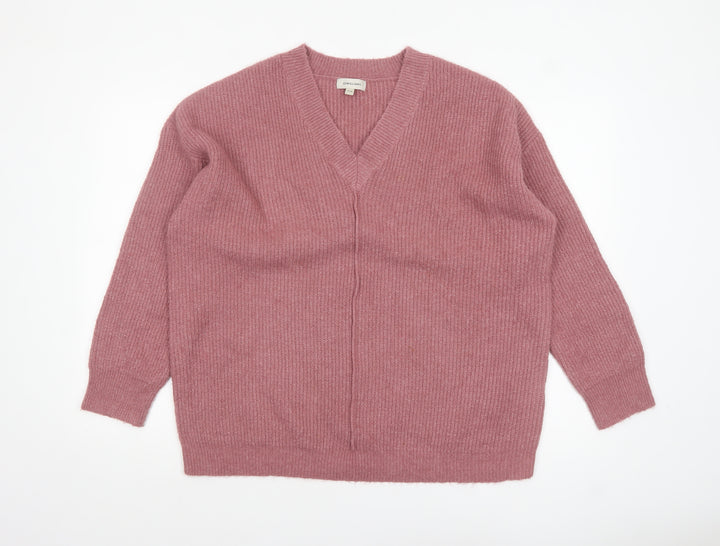 JD Williams Women’s Pink V-Neck Chunky Knit Jumper Size 16