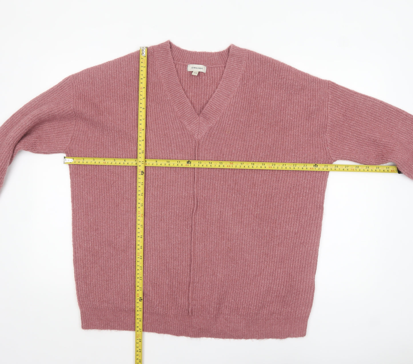 JD Williams Women’s Pink V-Neck Chunky Knit Jumper Size 16