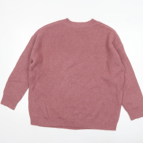 JD Williams Women’s Pink V-Neck Chunky Knit Jumper Size 16