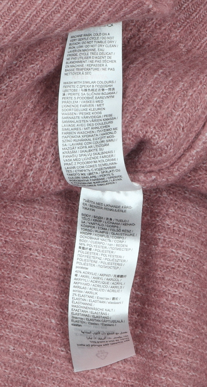 JD Williams Women’s Pink V-Neck Chunky Knit Jumper Size 16