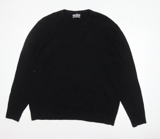 Tu Men's Black 2XL Cotton Crew Neck Pullover Jumper