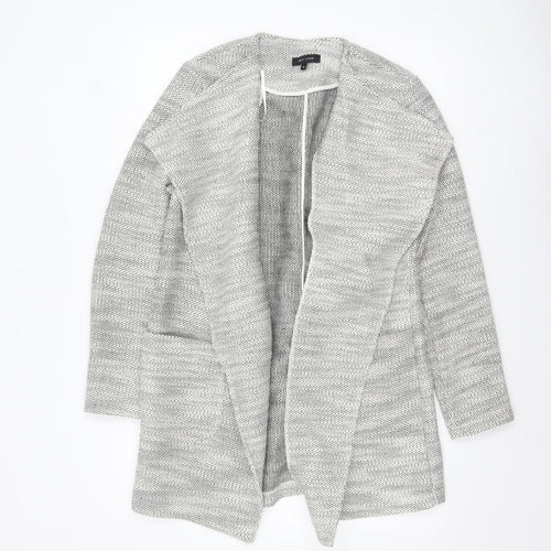 New Look Women Grey Knit Coatigan Size 14 Open Front Casual