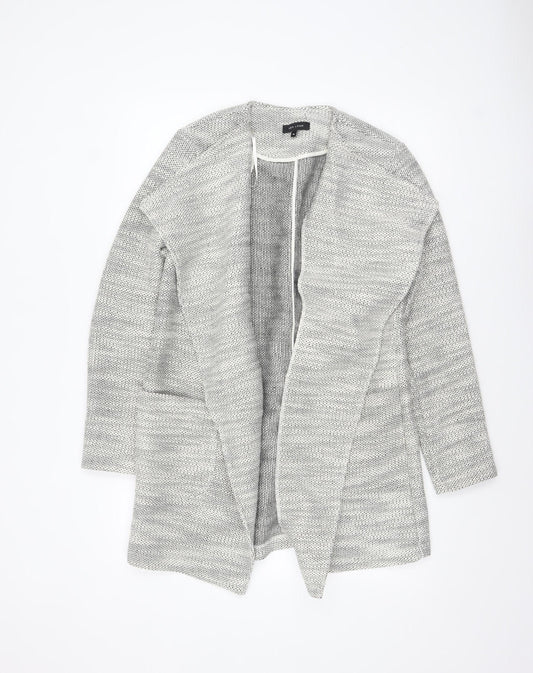 New Look Women Grey Knit Coatigan Size 14 Open Front Casual