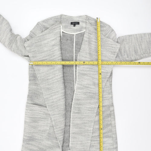 New Look Women Grey Knit Coatigan Size 14 Open Front Casual