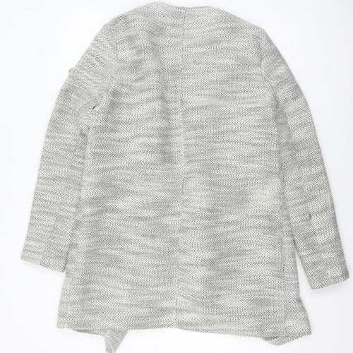 New Look Women Grey Knit Coatigan Size 14 Open Front Casual