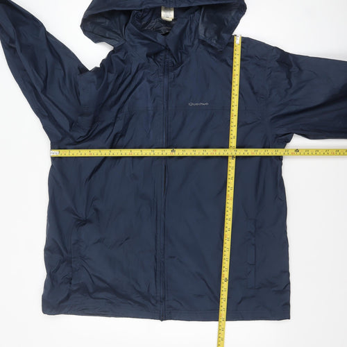 Quechua Men's Blue XL Hooded Lightweight Water Resistant Jacket