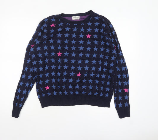 Sugarhill Brighton Women's Blue Star Pullover Jumper UK 14