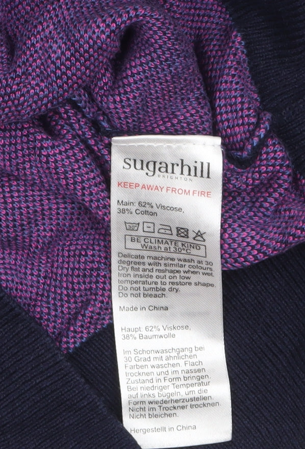 Sugarhill Brighton Women's Blue Star Pullover Jumper UK 14