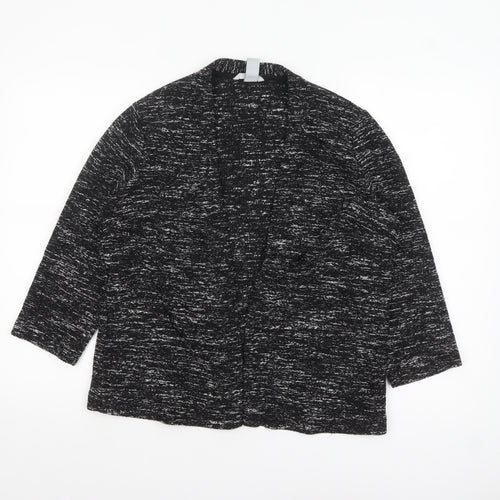 H&M Women’s Black Knit Open Jacket Size 14 Regular Fit