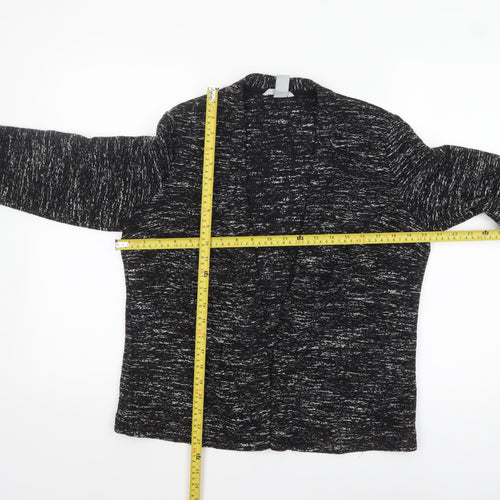 H&M Women’s Black Knit Open Jacket Size 14 Regular Fit