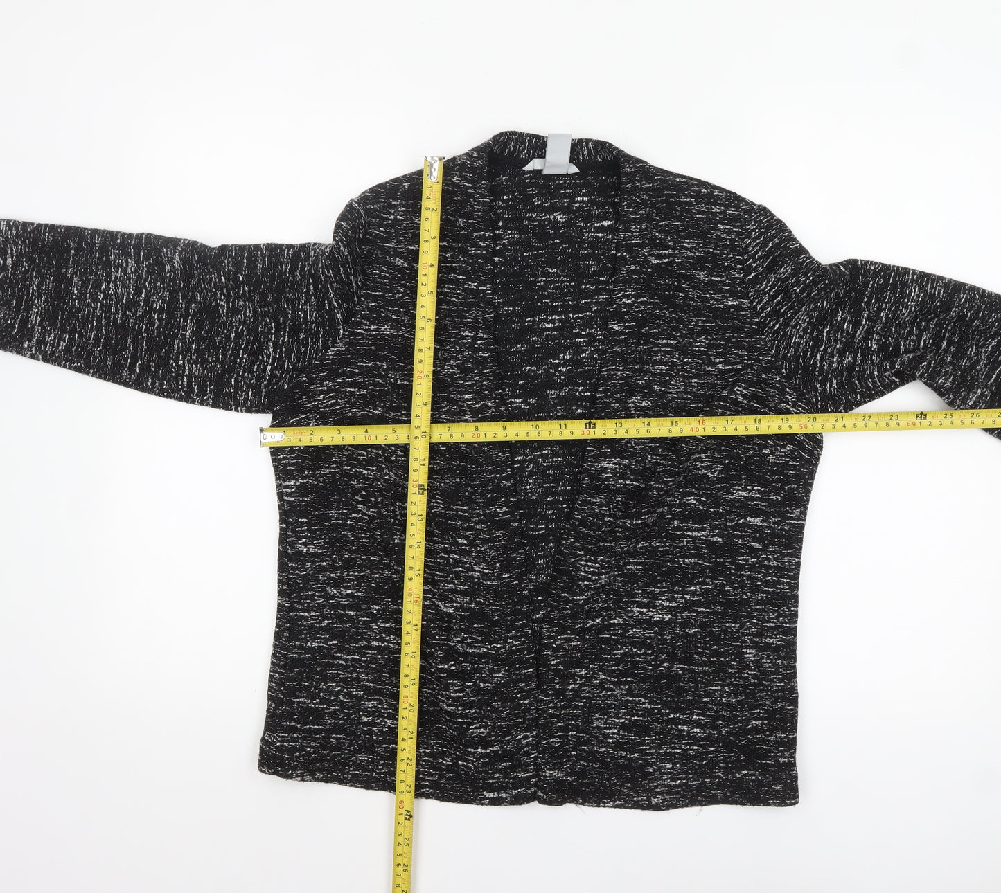 H&M Women’s Black Knit Open Jacket Size 14 Regular Fit