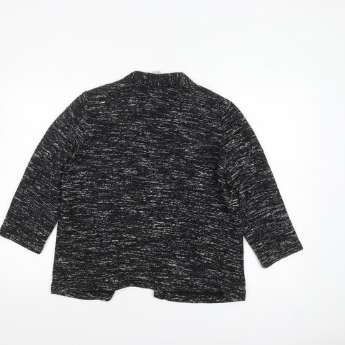 H&M Women’s Black Knit Open Jacket Size 14 Regular Fit
