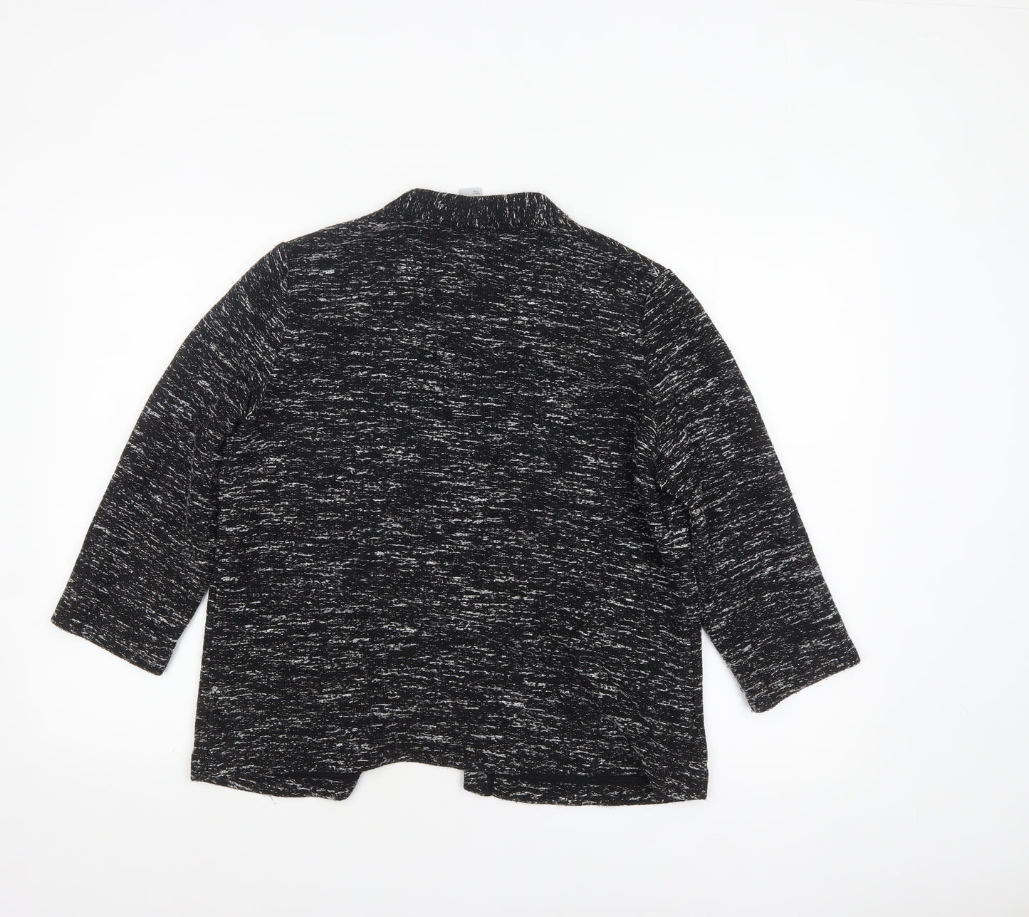 H&M Women’s Black Knit Open Jacket Size 14 Regular Fit