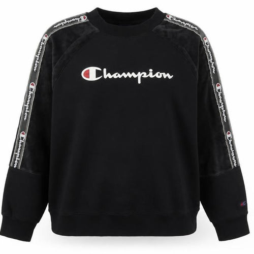 Champion Women’s Black XL Pullover Sweatshirt with Logo Tape Detail