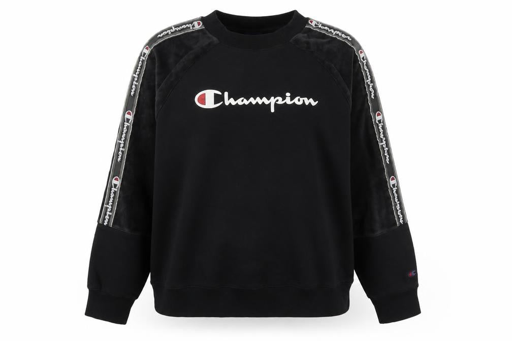 Champion Women’s Black XL Pullover Sweatshirt with Logo Tape Detail