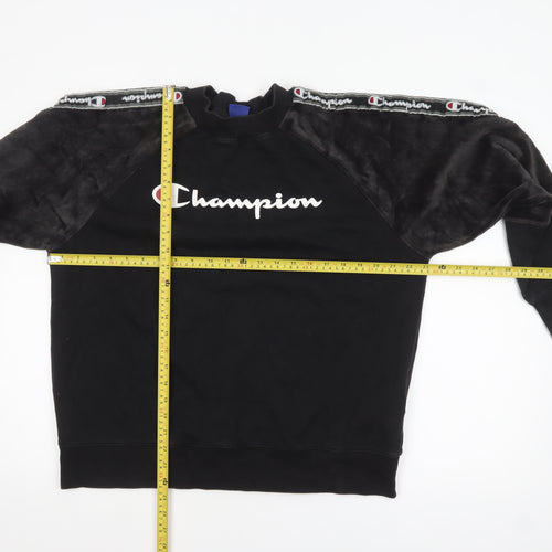 Champion Women’s Black XL Pullover Sweatshirt with Logo Tape Detail