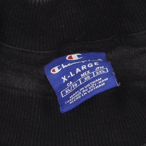 Champion Women’s Black XL Pullover Sweatshirt with Logo Tape Detail