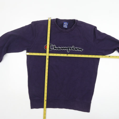 Champion Men's Purple Crew Neck Logo Sweatshirt Size L