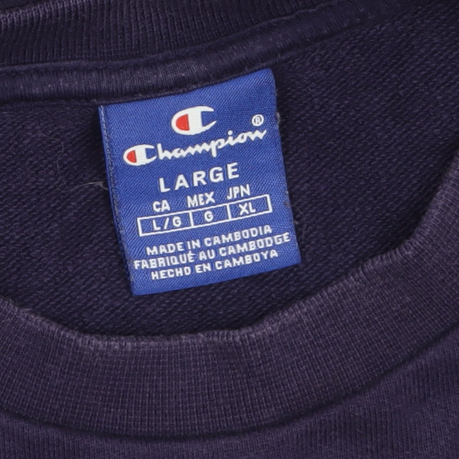 Champion Men's Purple Crew Neck Logo Sweatshirt Size L