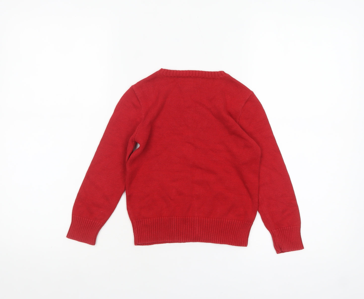 Polo Ralph Lauren Boys Red Cotton Crew Neck Jumper Size 5 Years
