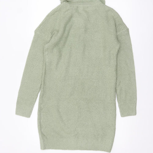 Brave Soul Women's Green Collared Henley Knit Jumper Size 8