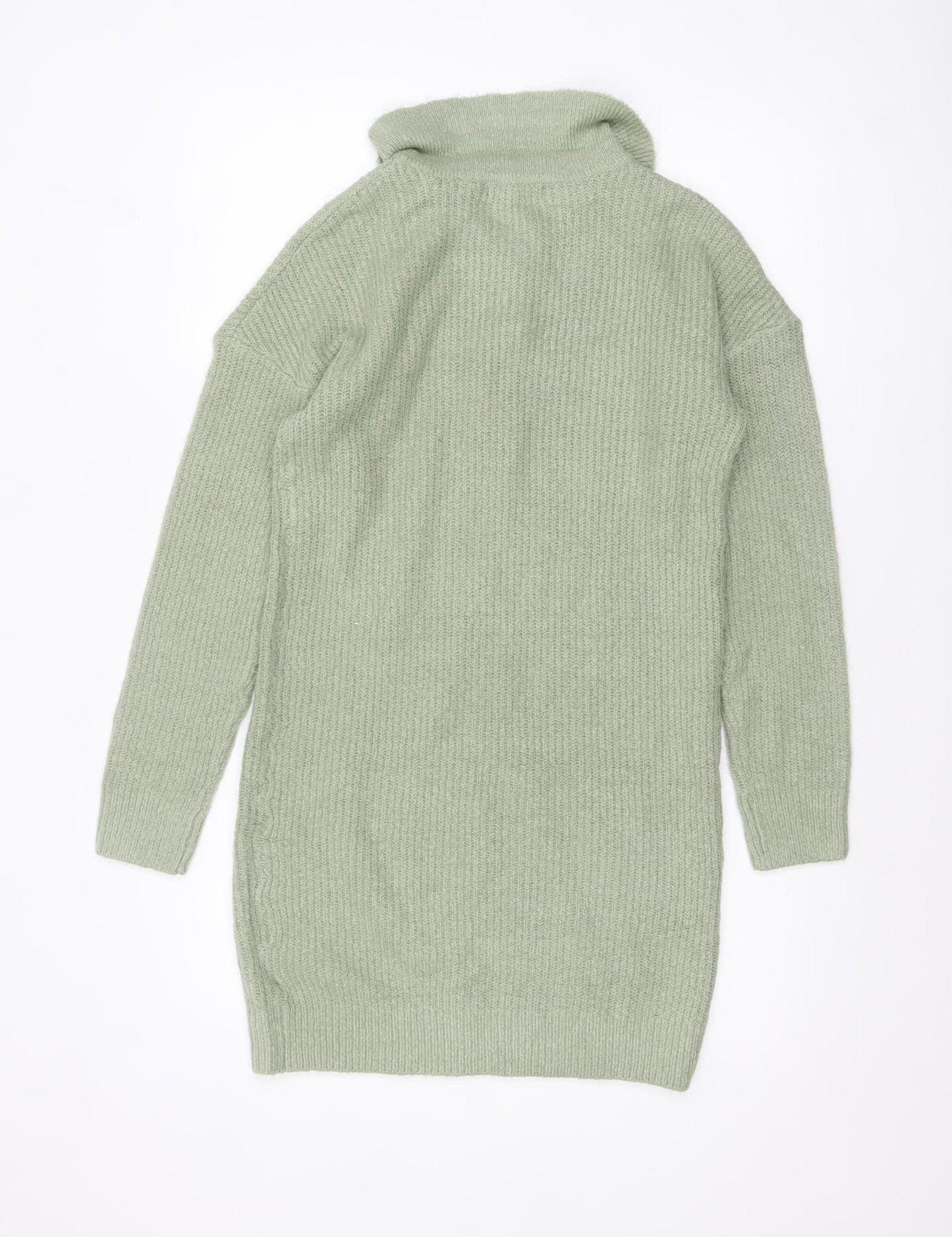 Brave Soul Women's Green Collared Henley Knit Jumper Size 8
