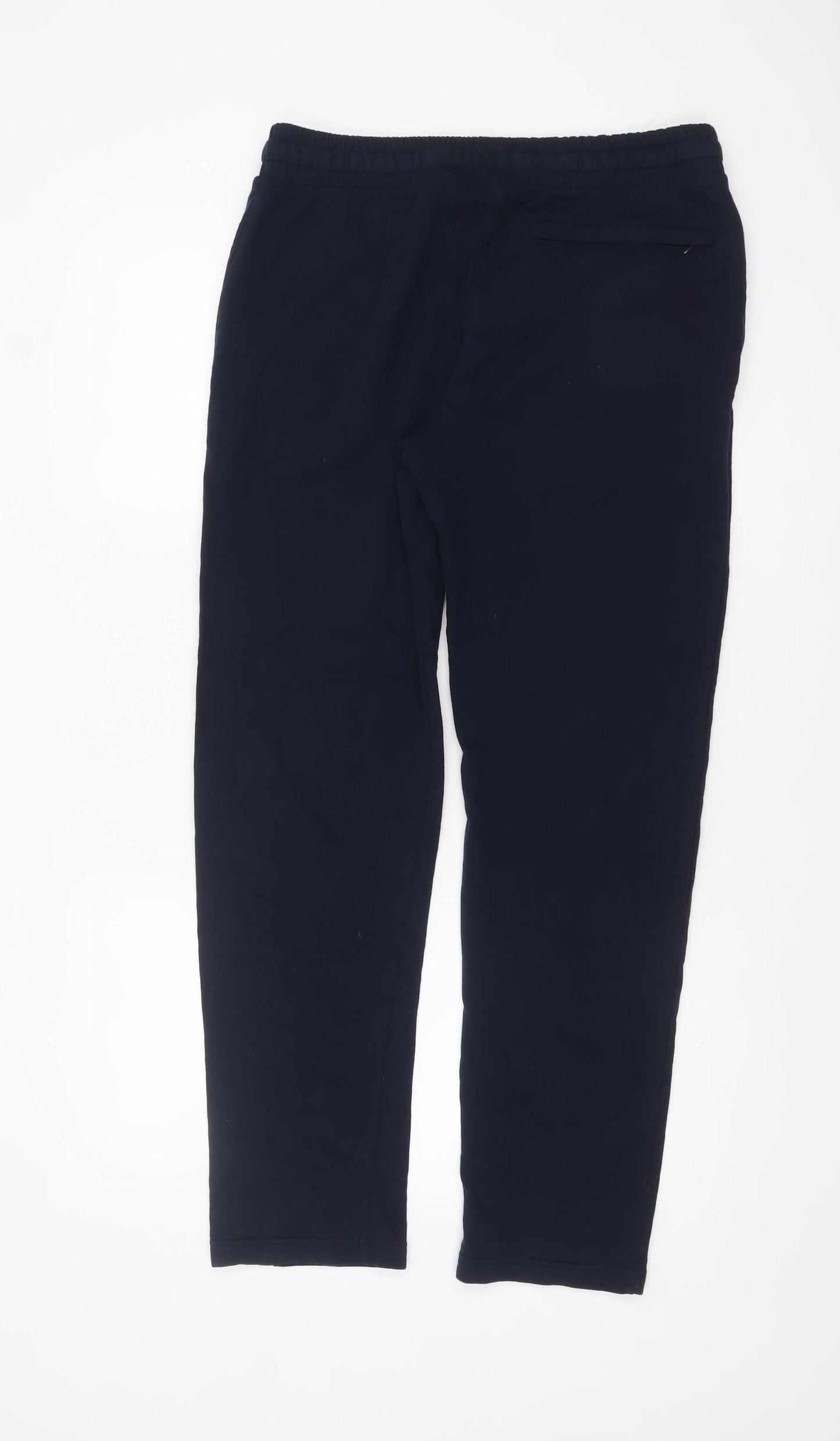 Marks and Spencer Men Navy Blue M Regular Cotton Blend Jogger Trousers