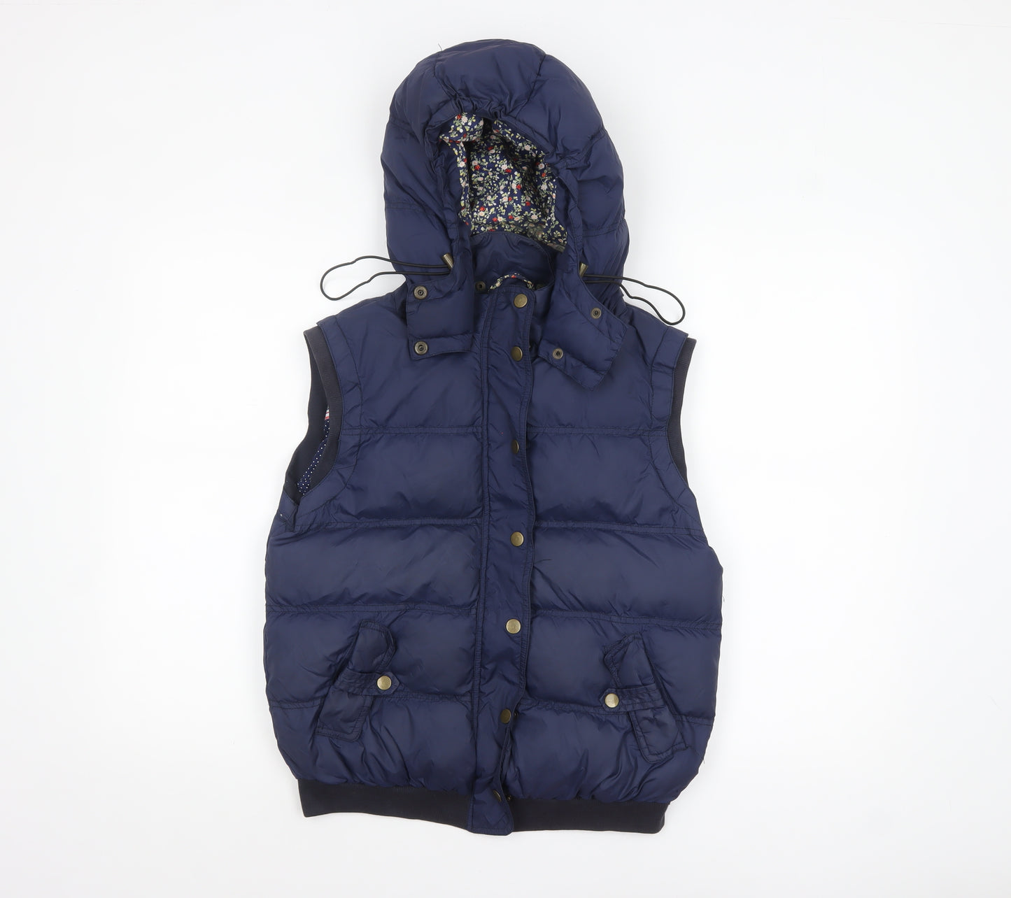 Louche Women's Blue Hooded Puffer Waistcoat Size 10