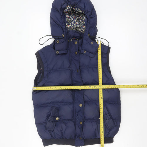 Louche Women's Blue Hooded Puffer Waistcoat Size 10
