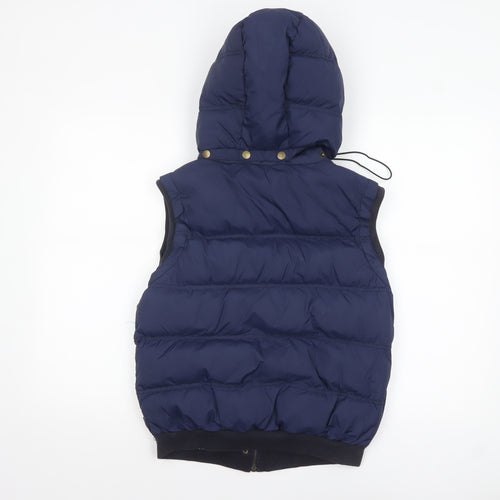 Louche Women's Blue Hooded Puffer Waistcoat Size 10