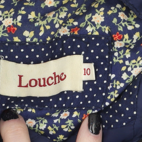 Louche Women's Blue Hooded Puffer Waistcoat Size 10