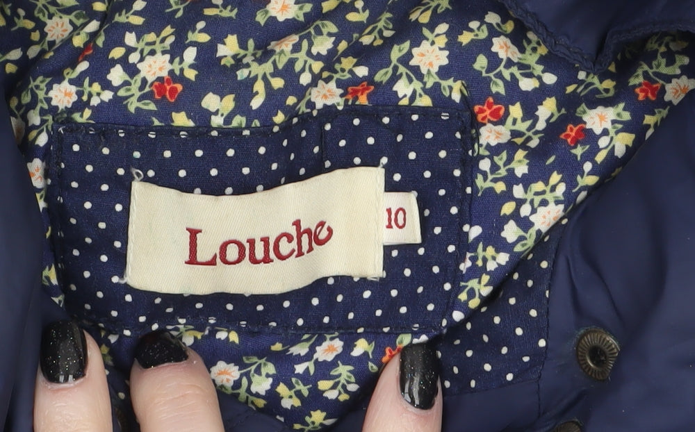 Louche Women's Blue Hooded Puffer Waistcoat Size 10