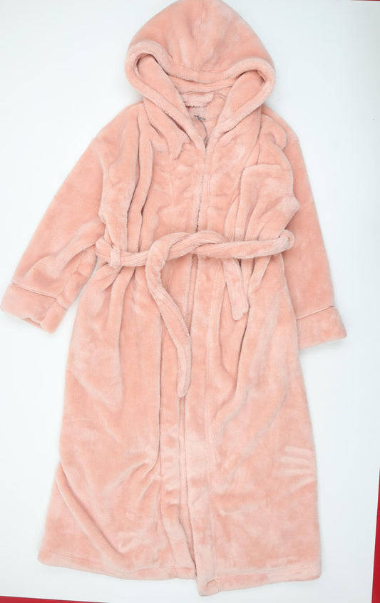Marks and Spencer Rosie Women Pink Hooded Fleece Robe M