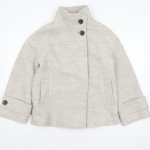 Marks and Spencer Women's Beige Wool Blend Short Overcoat Size S