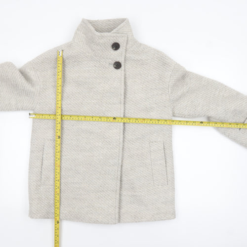 Marks and Spencer Women's Beige Wool Blend Short Overcoat Size S