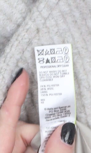 Marks and Spencer Women's Beige Wool Blend Short Overcoat Size S