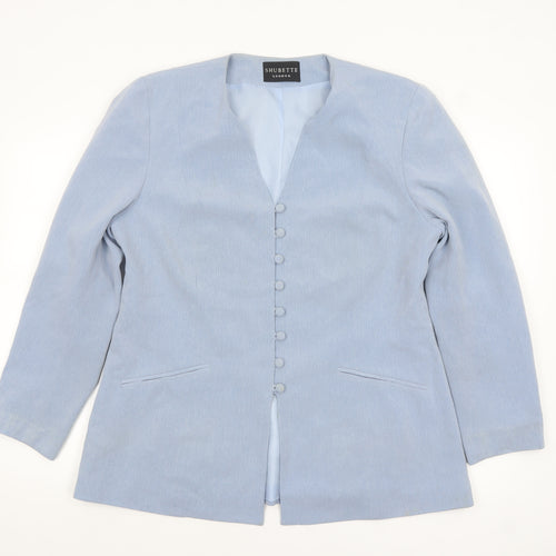 Shubette London Women's Blue Long Sleeve Single-Breasted Blazer Size 18