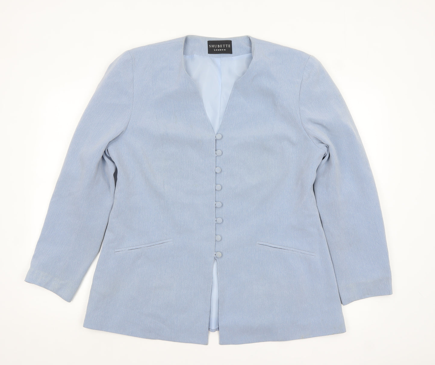 Shubette London Women's Blue Long Sleeve Single-Breasted Blazer Size 18