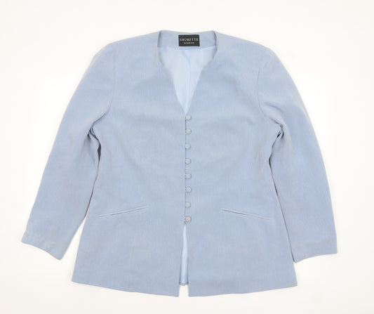 Shubette London Women's Blue Long Sleeve Single-Breasted Blazer Size 18