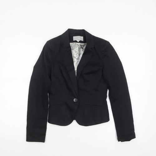 H&M Women Black Fitted Suit Jacket Size 10 Classic Blazer