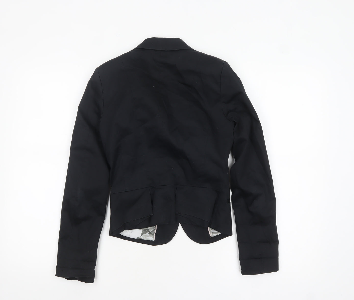 H&M Women Black Fitted Suit Jacket Size 10 Classic Blazer