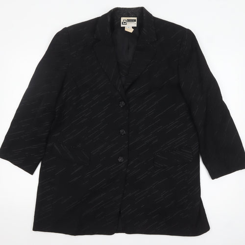 Delicate Different Women Black Size 16 Single-Breasted Blazer Jacket