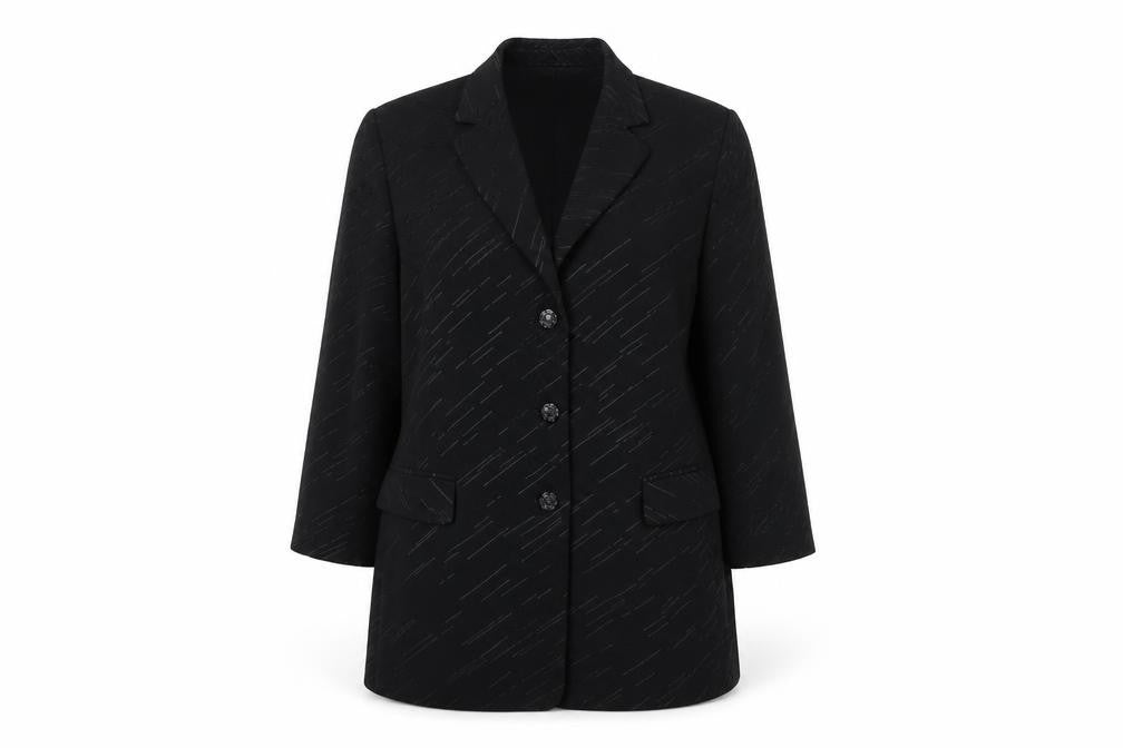 Front view of Delicate Different Women Black, size 16, Single-Breasted Blazer Jacket