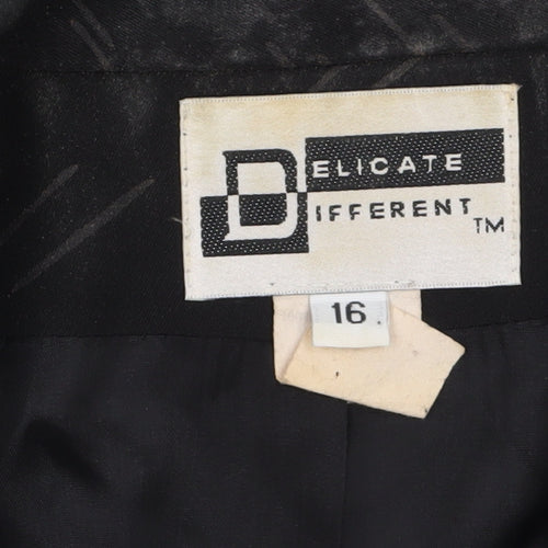 Delicate Different Women Black Size 16 Single-Breasted Blazer Jacket