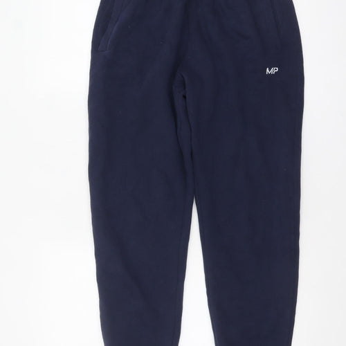 MP Women's Blue Fleece Sweatpants Small Elastic Waist Cuffed Fit
