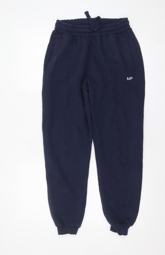 MP Women's Blue Fleece Sweatpants Small Elastic Waist Cuffed Fit