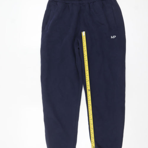 MP Women's Blue Fleece Sweatpants Small Elastic Waist Cuffed Fit